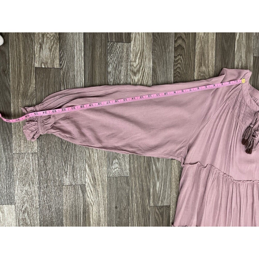 CATO XL Mauve Pink Tiered Boho Peasant Blouse Babydoll High Low Hem Top - Picture 14 of 14